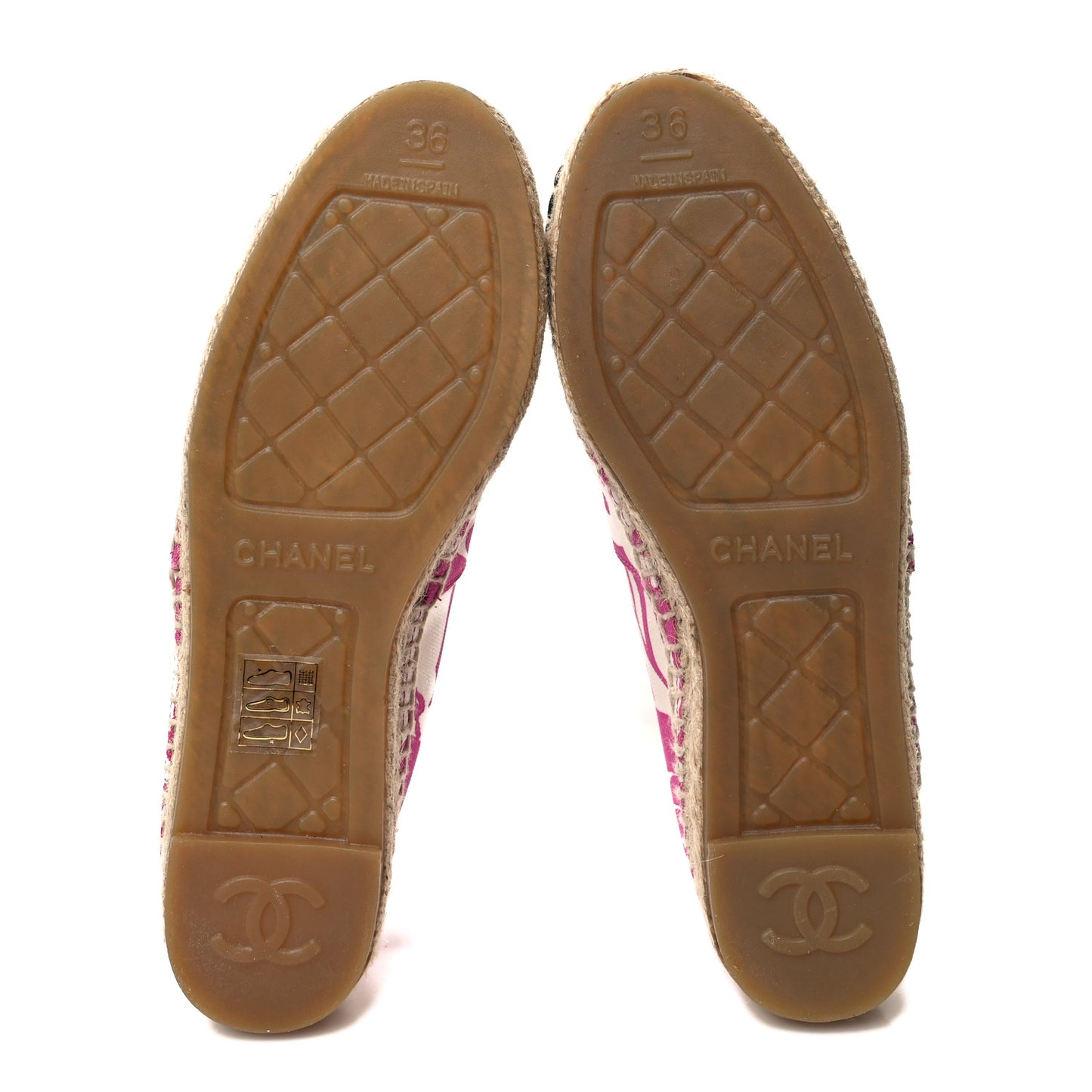 Cotton Grosgrain Espadrilles 36 Pink Ecru Black