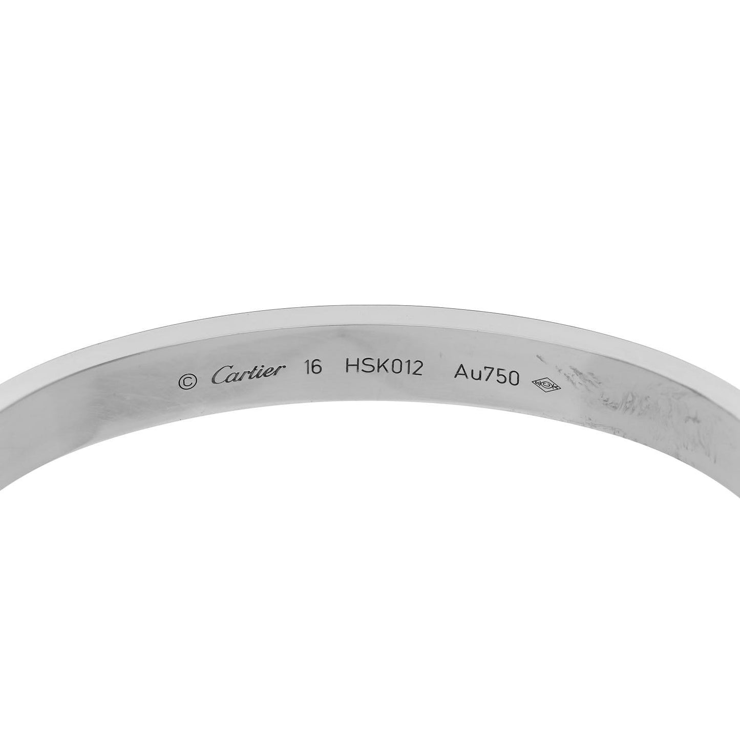 18K White Gold LOVE Bracelet 16