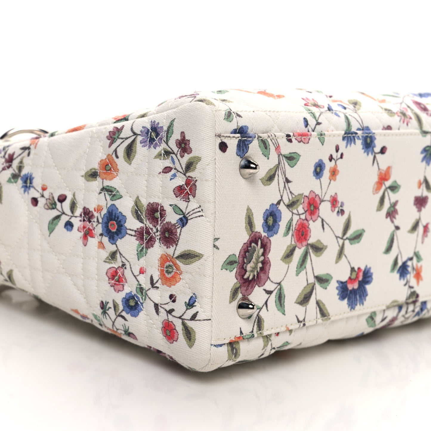 Canvas Nagoya Floral Medium Lady Dior White Multicolor