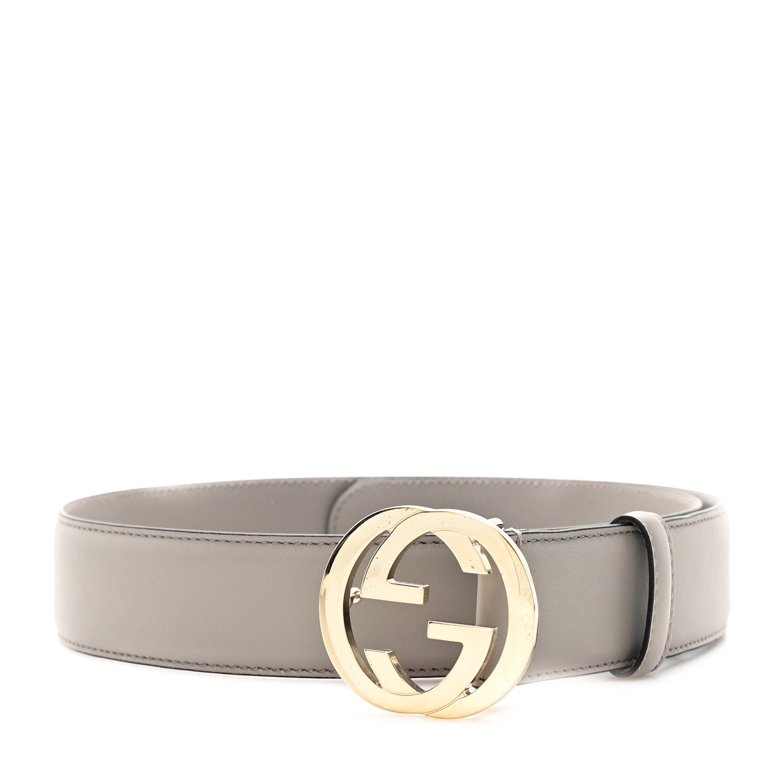 Gucci Calfskin Interlocking G Belt 80 32 Storm Grey 1 of 4