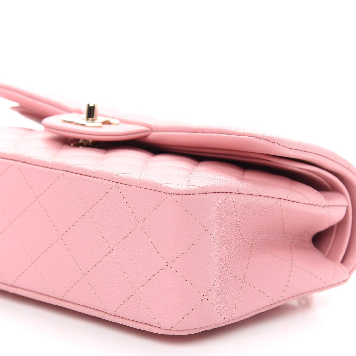 Caviar Quilted Small Double Flap Pink