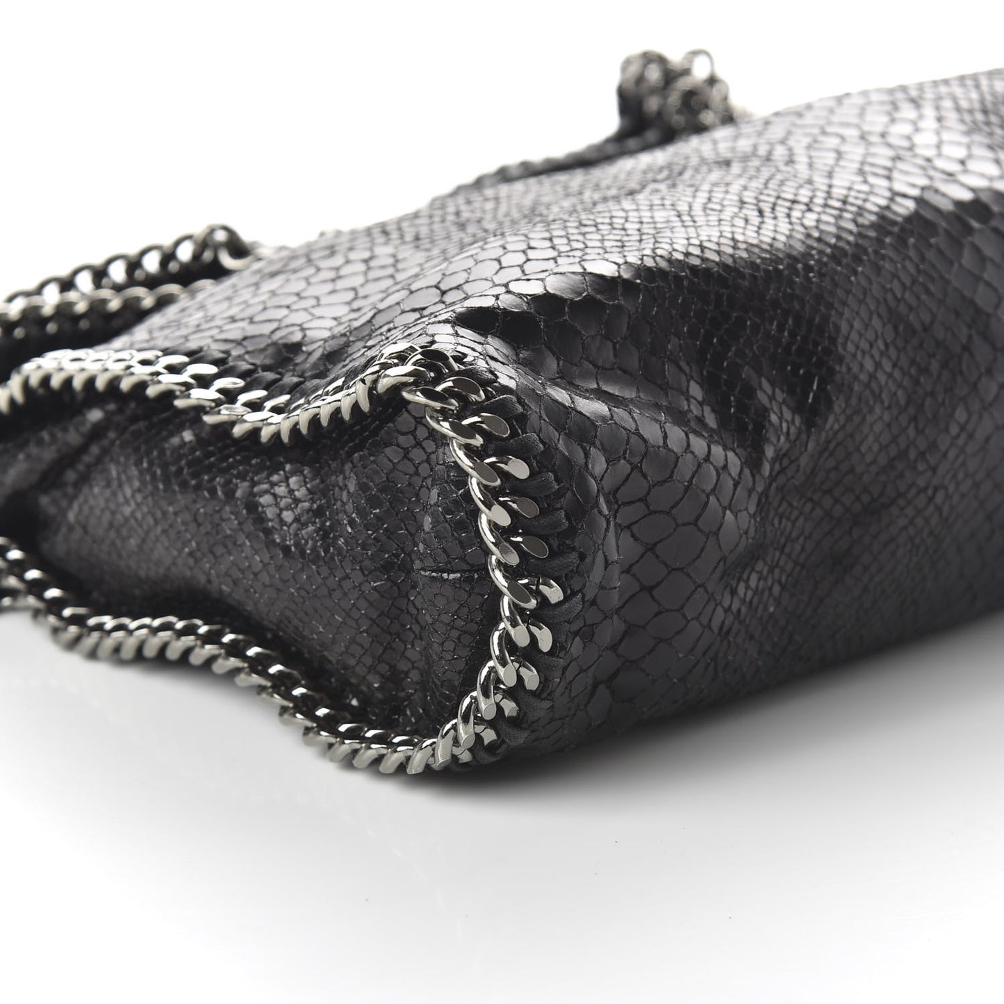 Eco Python Falabella Fold Over Tote Black