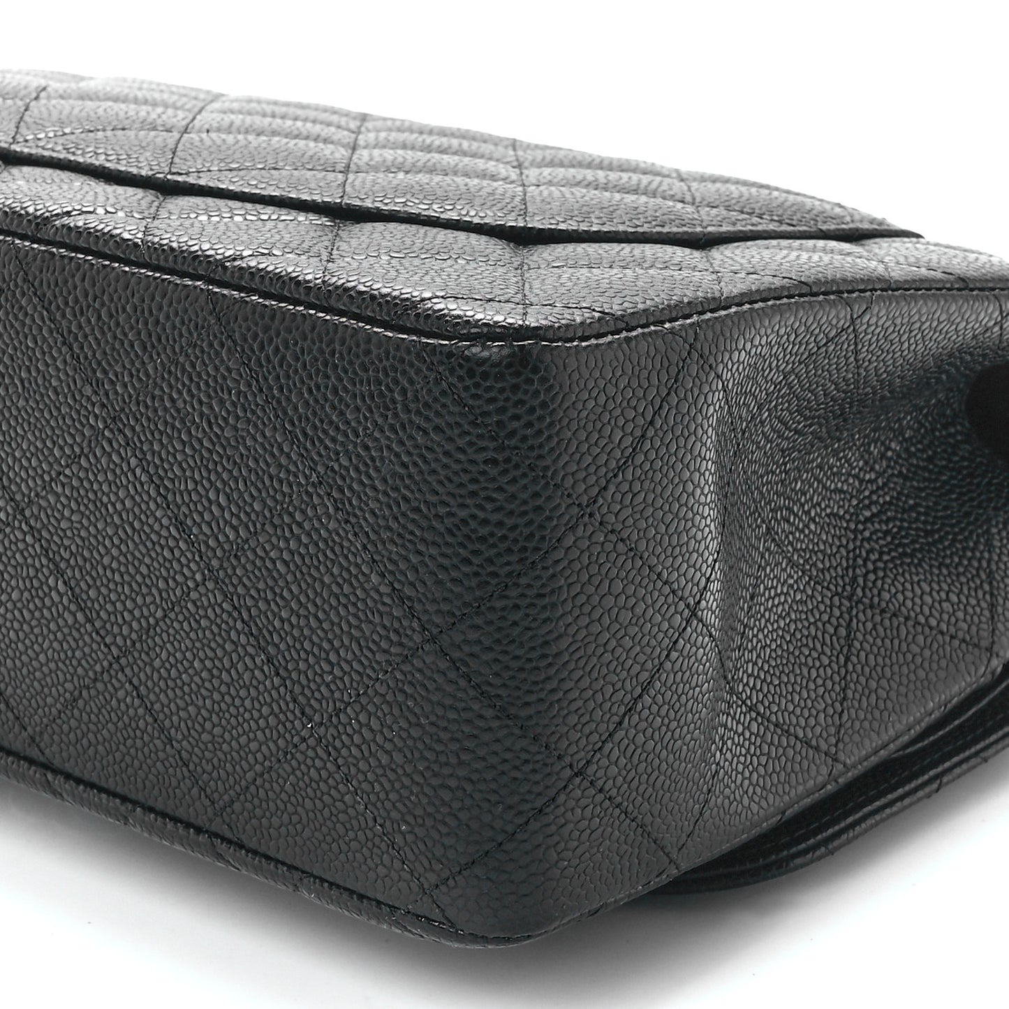 Caviar Quilted Jumbo Double Flap Black