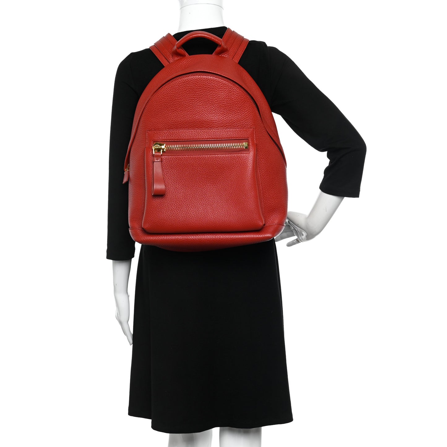 Grained Calfskin Buckley Backpack Red