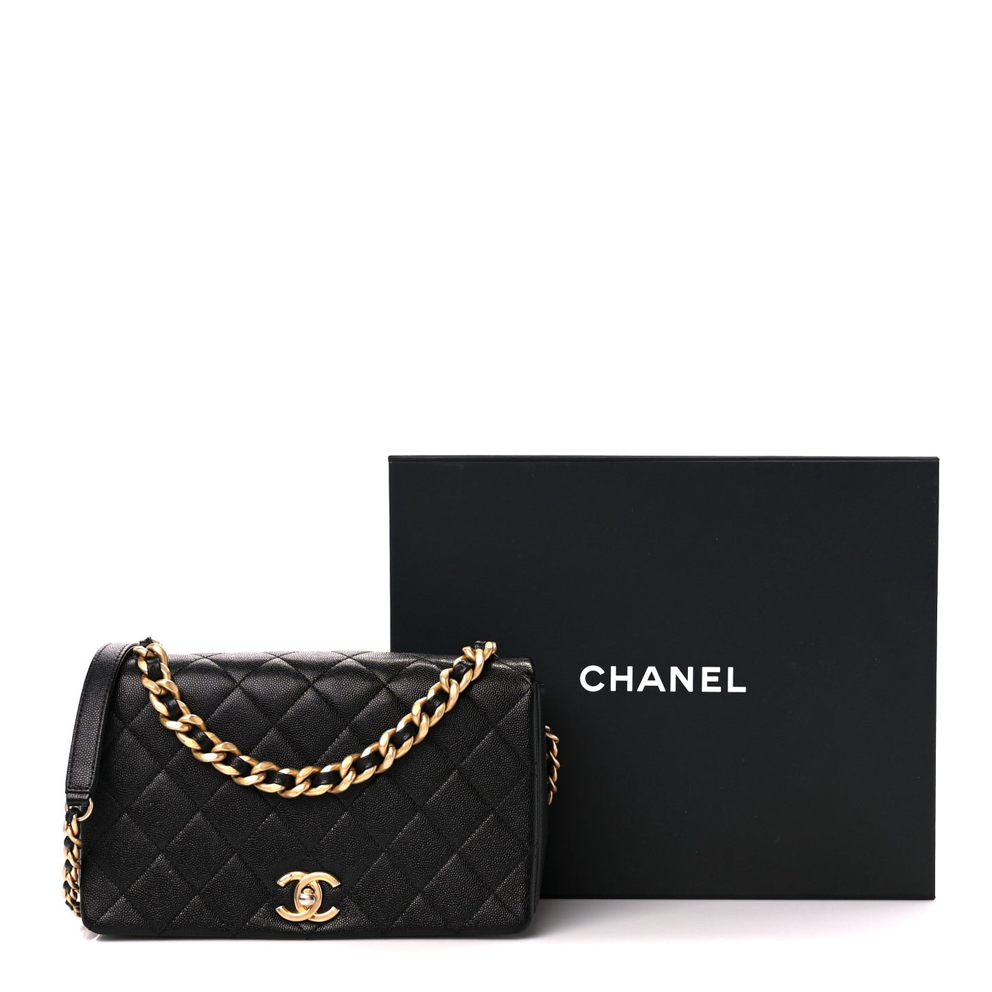 Caviar Quilted Medium Fashion Therapy Flap Bag Black