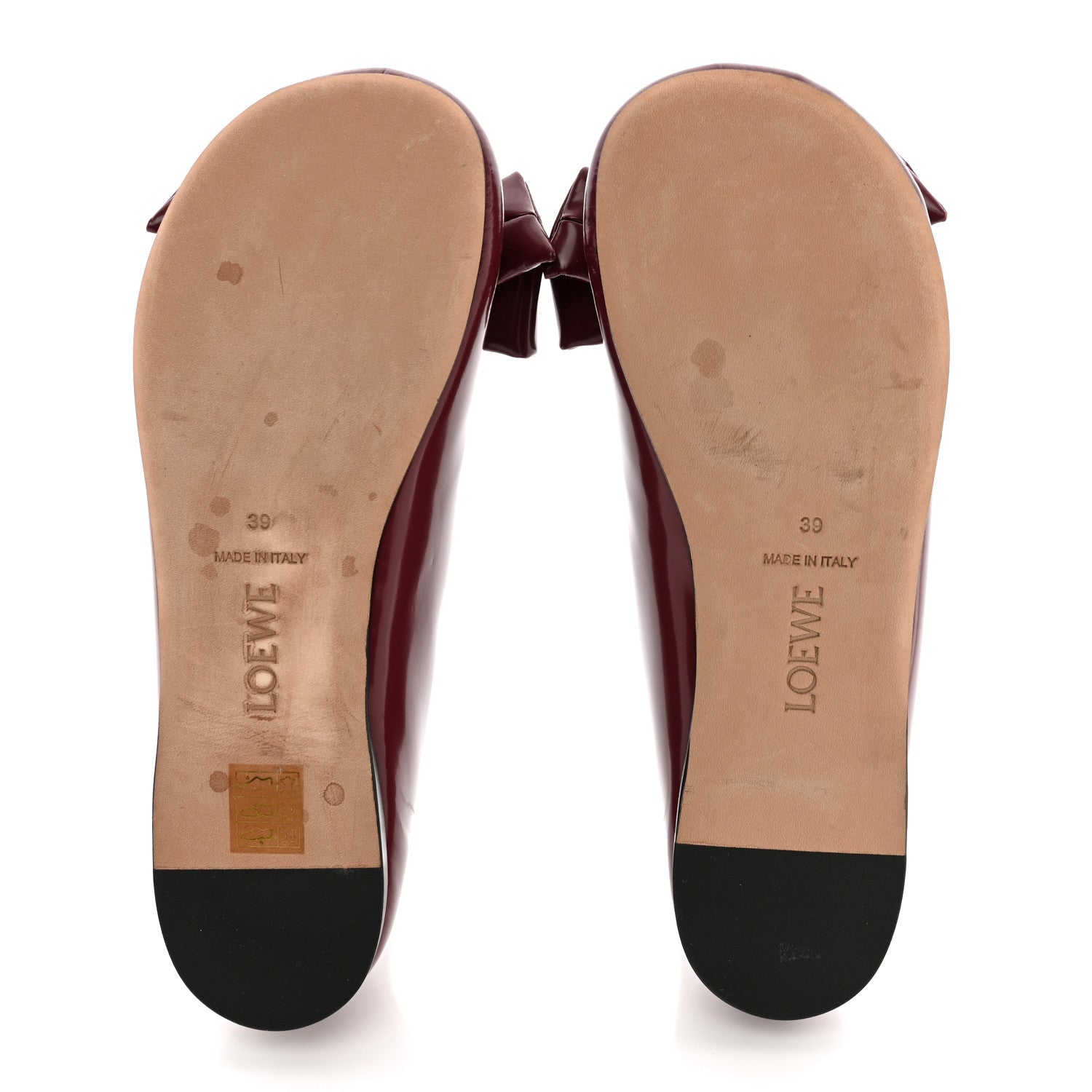 Loewe Puffy Lambskin Padded Bow Ballerina Flats 39 Raspberry 5 of 9