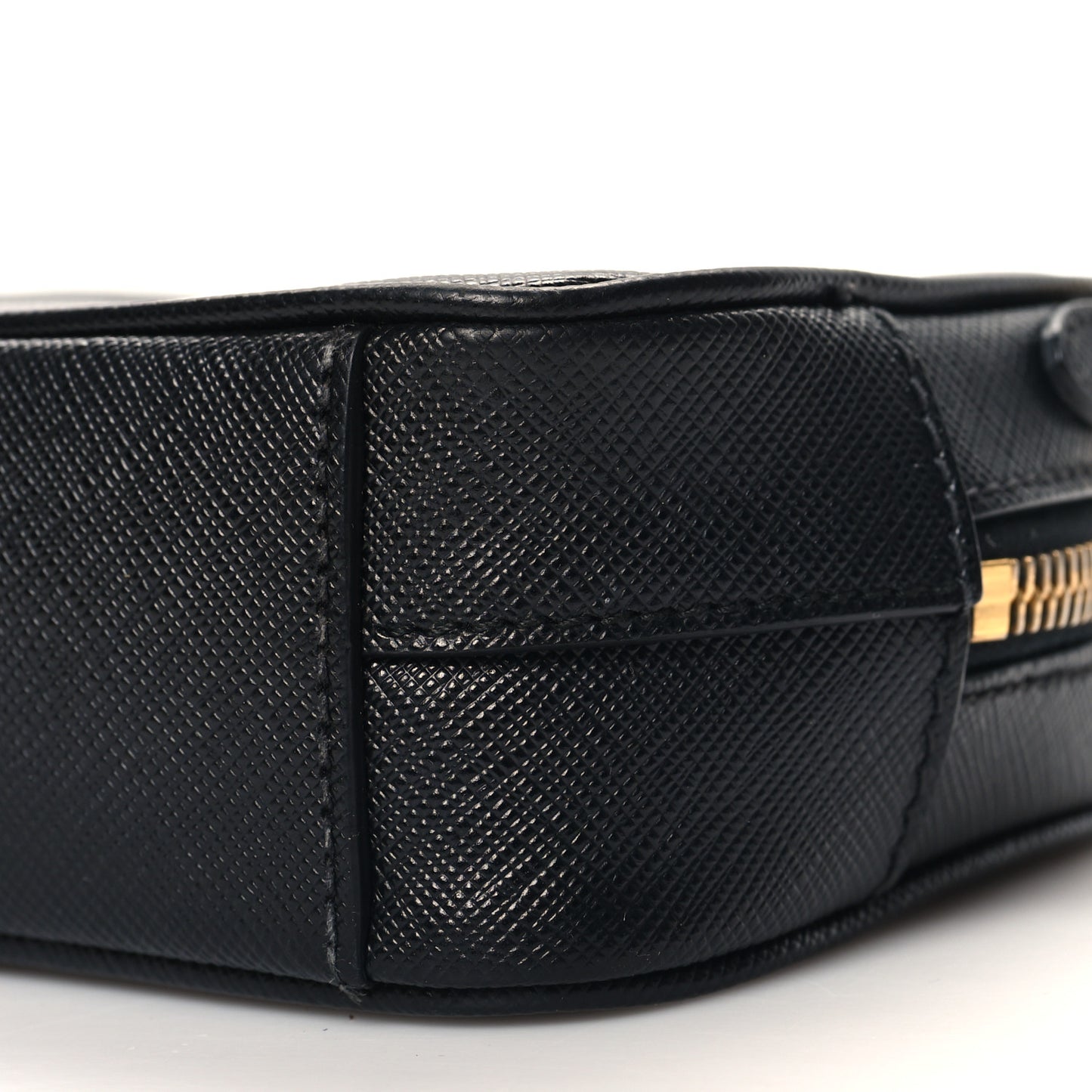 Saffiano Mini Camera Crossbody Bag Black