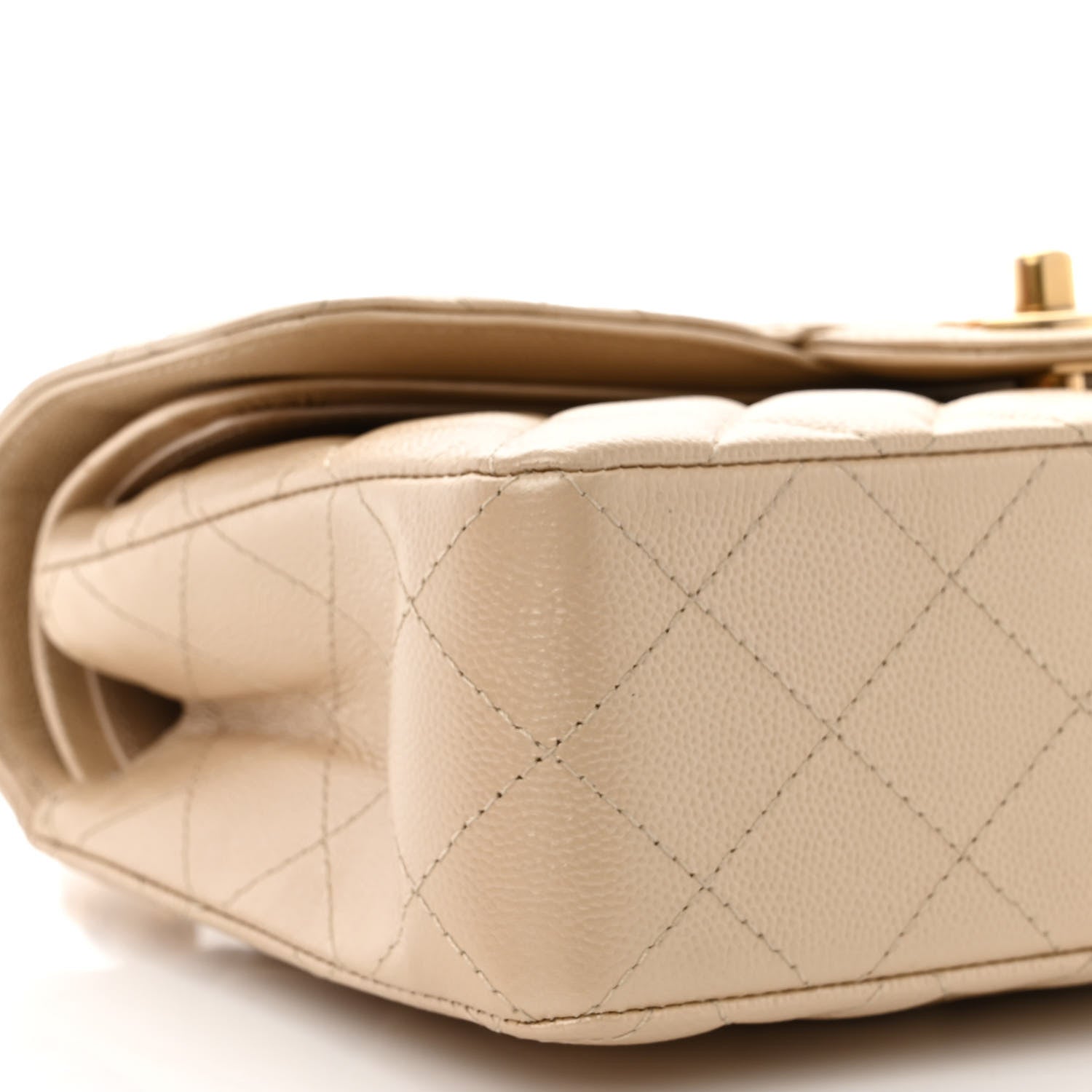Chanel Iridescent Caviar Quilted Small Double Flap Beige 9 of 11