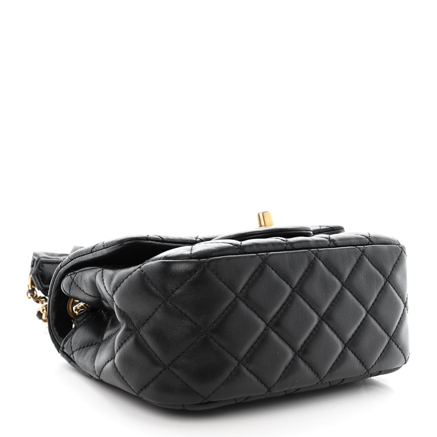 Lambskin Quilted Mini Romance Square Flap Black