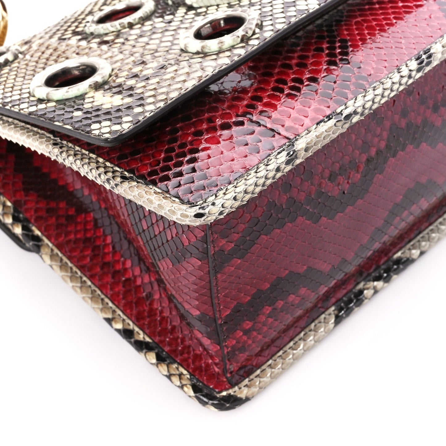 Snakeskin F is Fendi Kan I Shoulder Bag Roccia Red