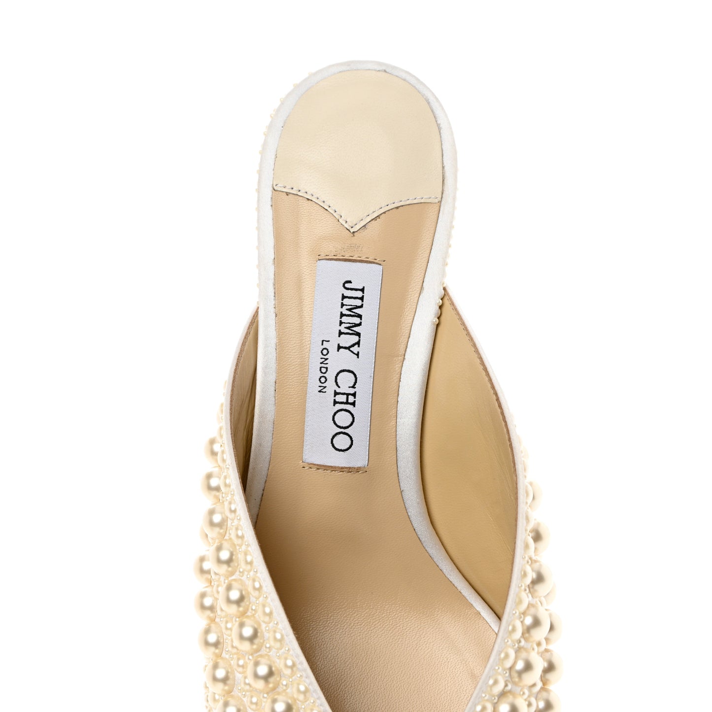 Satin Samantha Pearl Mules 39 White