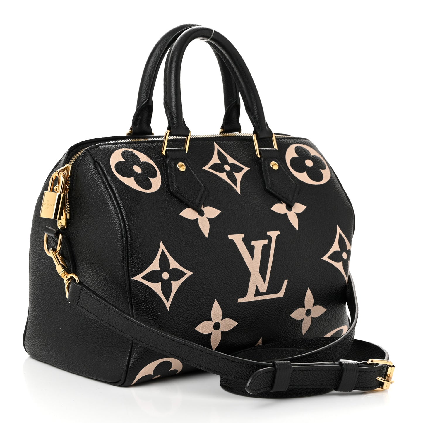Empreinte Monogram Giant Speedy Bandouliere 25 Black Beige