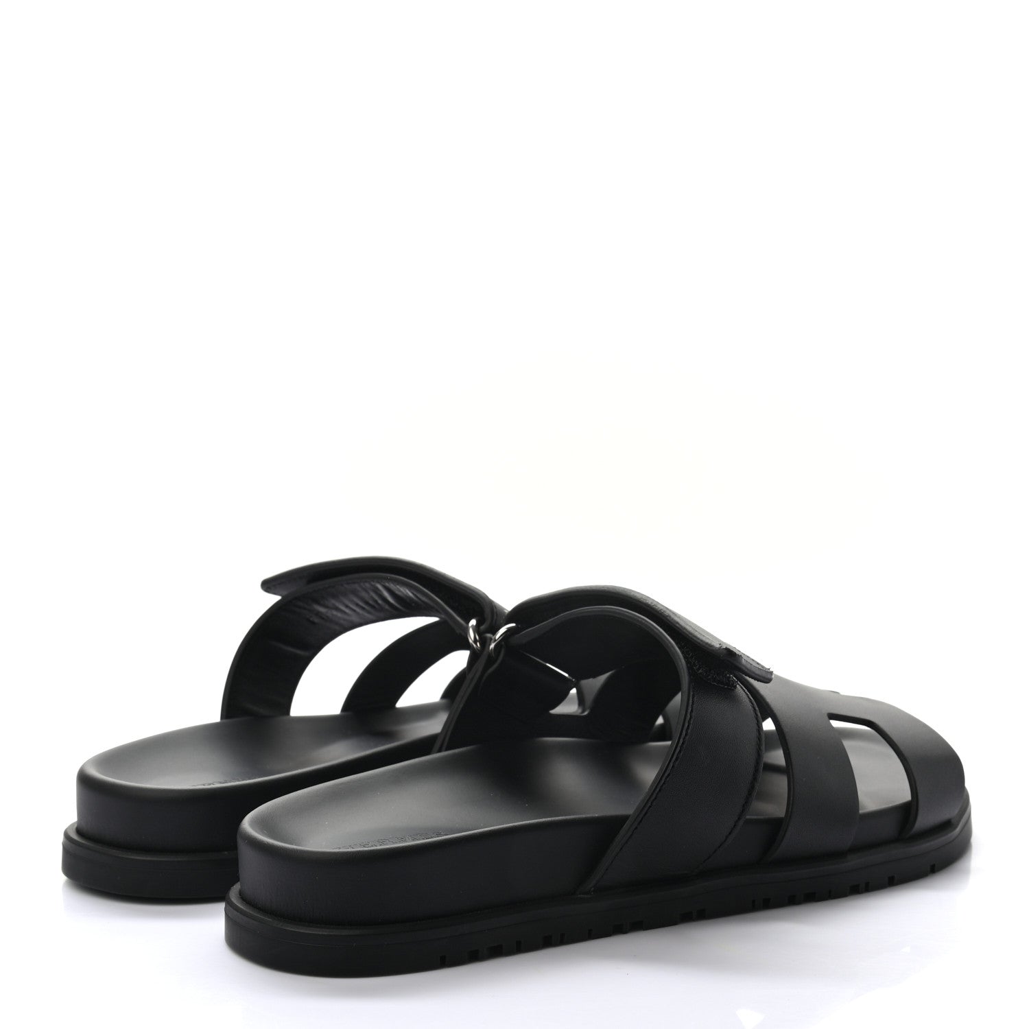 Hermes Calfskin Womens Chypre Sandals 37 Black 4 of 8