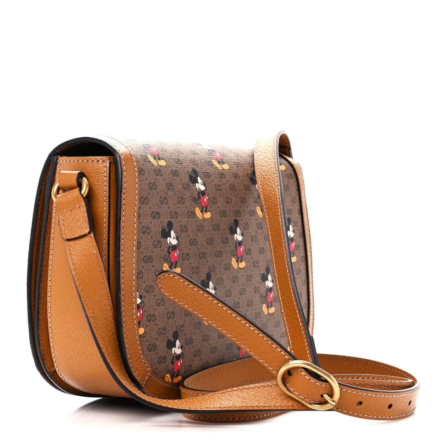 Gucci X DISNEY Mini Vintage GG Supreme Monogram Mickey Mouse Small Flap Messenger Bag Beige Vintage Sun Oil 2 of 12