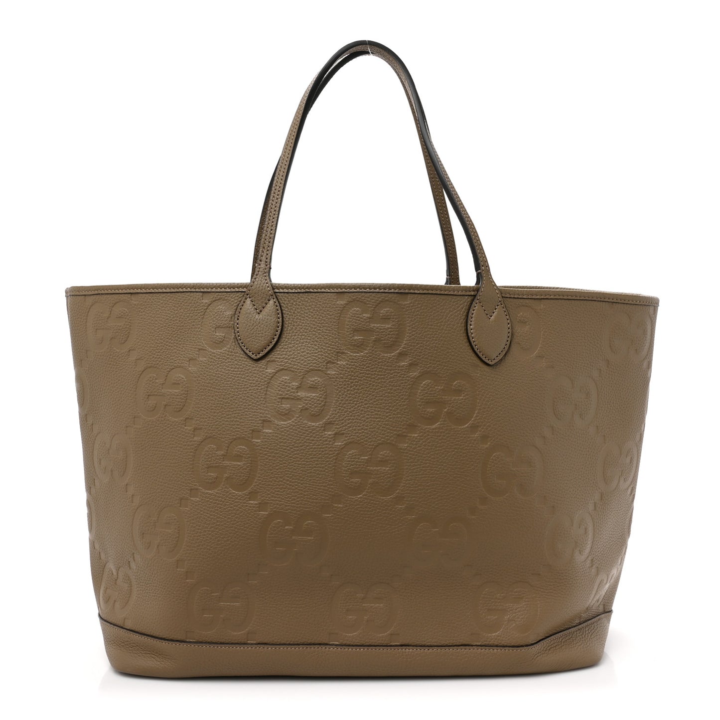 Monogram Jumbo GG Calfskin Web Large Shopping Tote Taupe