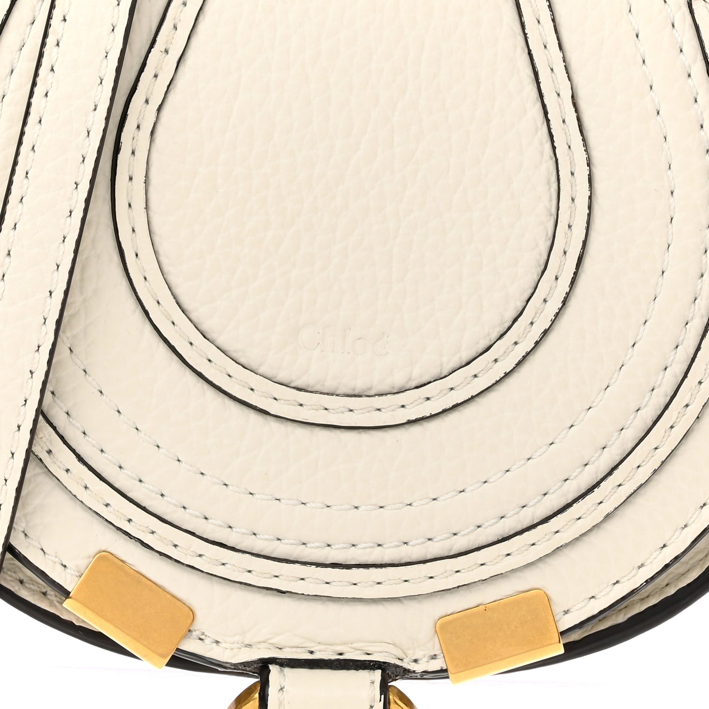 Calfskin Nano Marcie Saddle Bag White