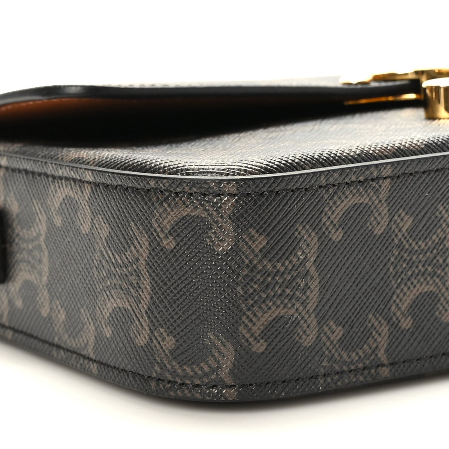 Canvas Calfskin Triomphe Shoulder Bag Tan