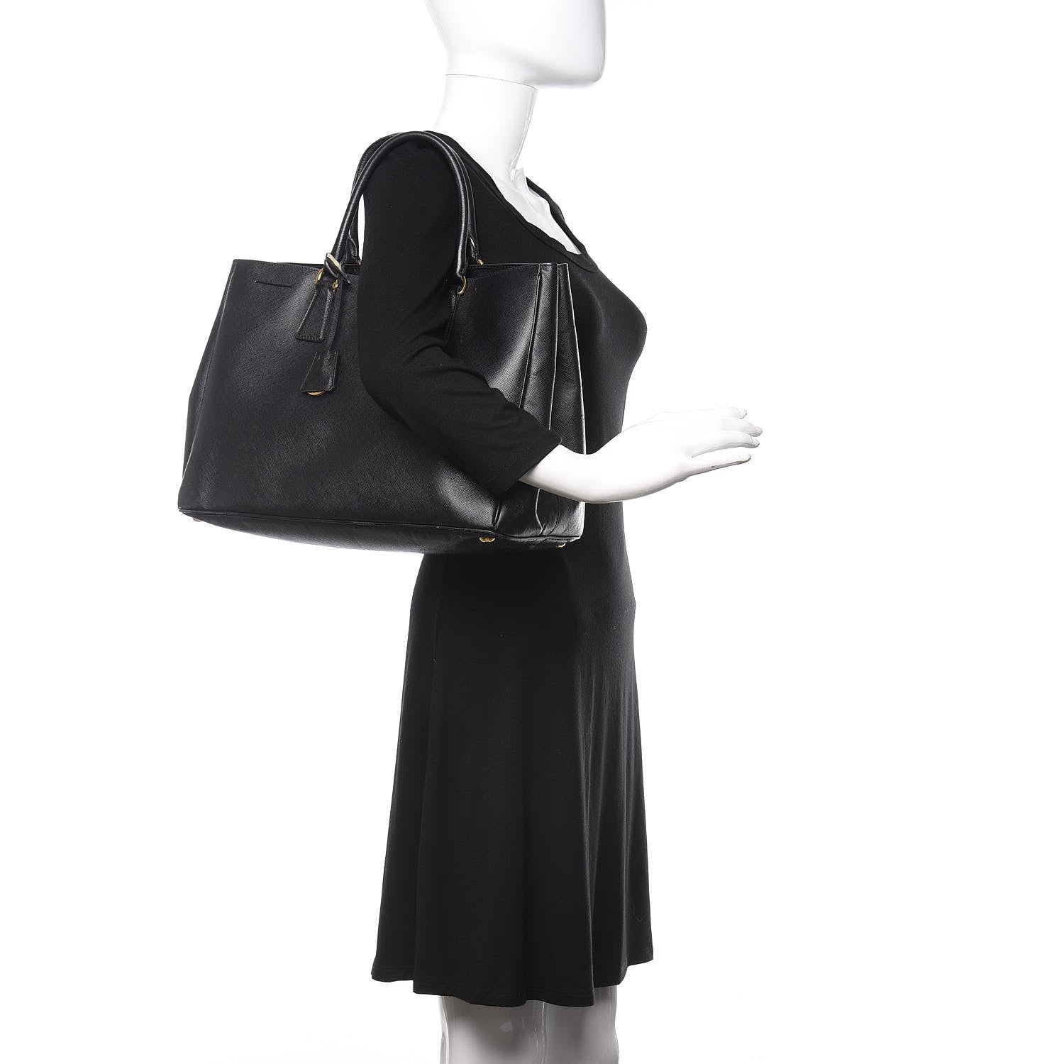 Prada Saffiano Lux Large Tote Black 2 of 11
