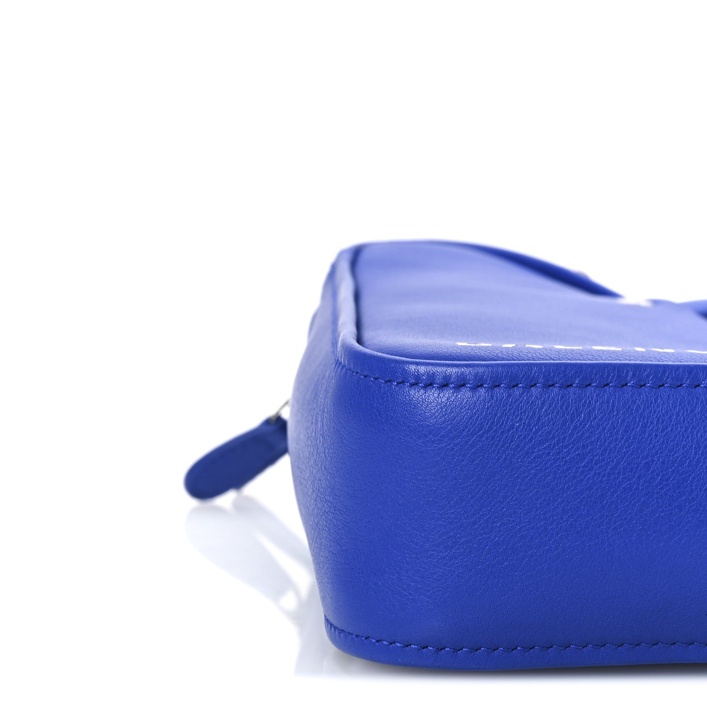 Shiny Day Calfskin Logo XS Triangle Chain Duffle Bleu Roi White