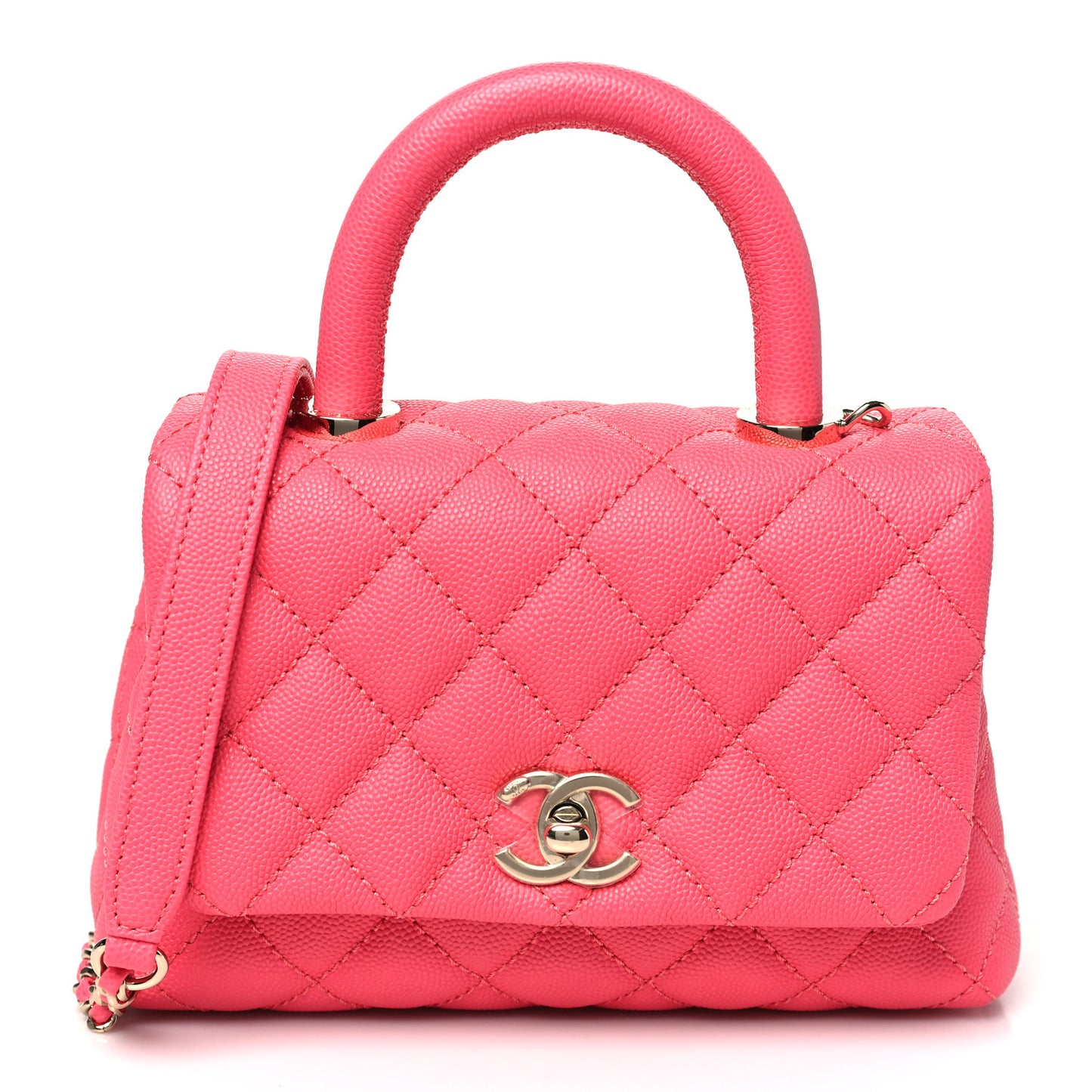 Caviar Quilted Extra Mini Coco Handle Flap Pink