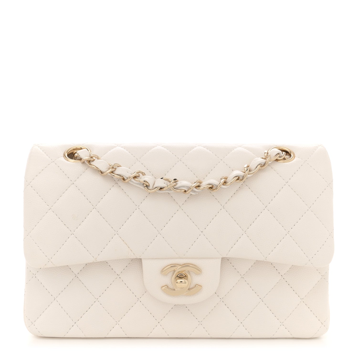 Chanel Caviar Quilted Small Double Flap White 1 of 11