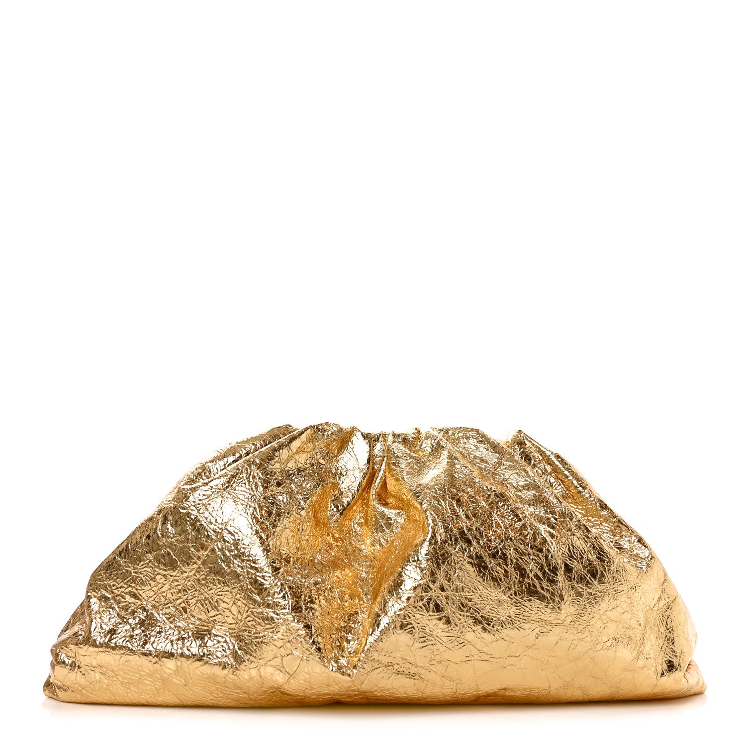 Bottega Veneta Metallic Crinkled Lambskin The Pouch Oversized
