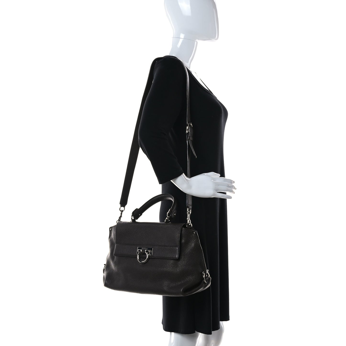 Calfskin Sofia Shoulder Bag Brown