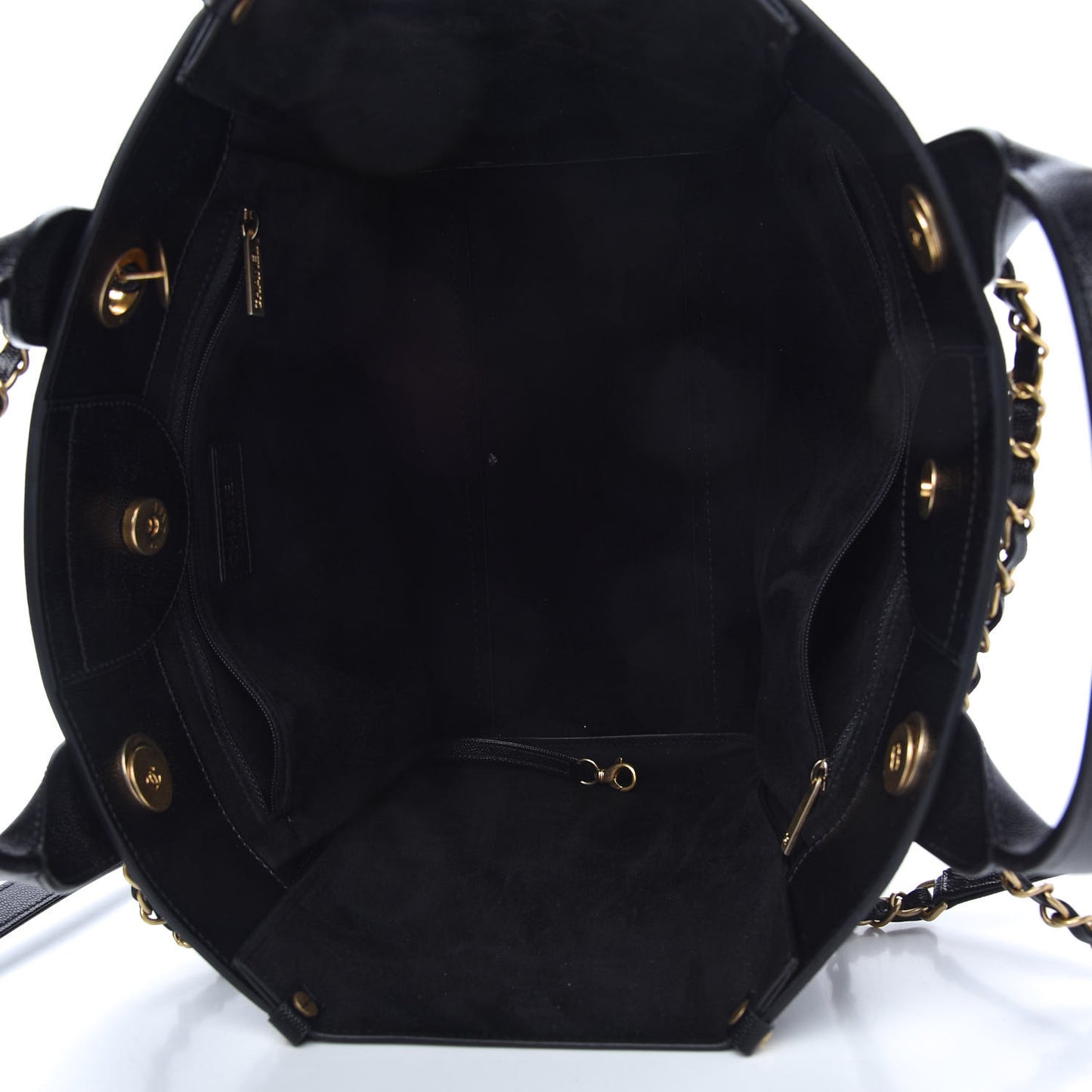 Caviar Small Studded Deauville Tote Black