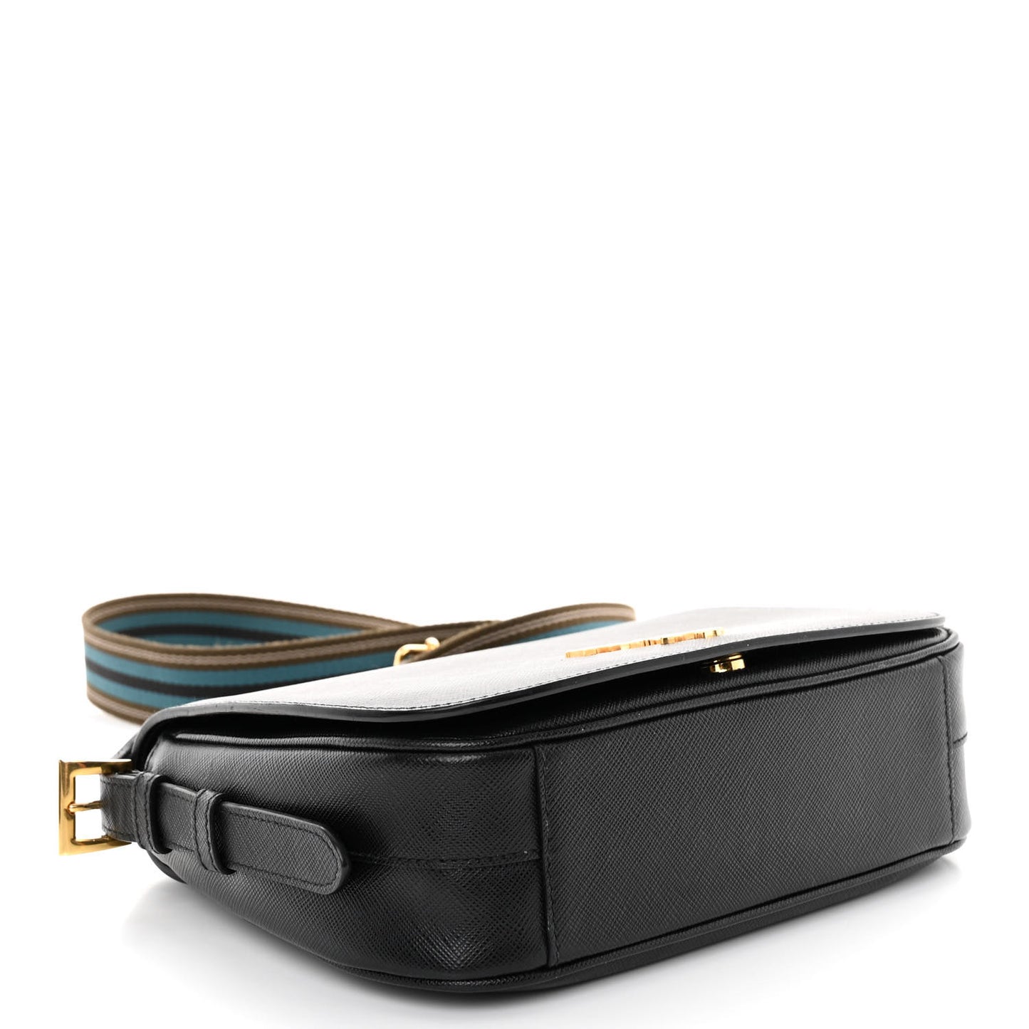 Saffiano Flap Crossbody Black