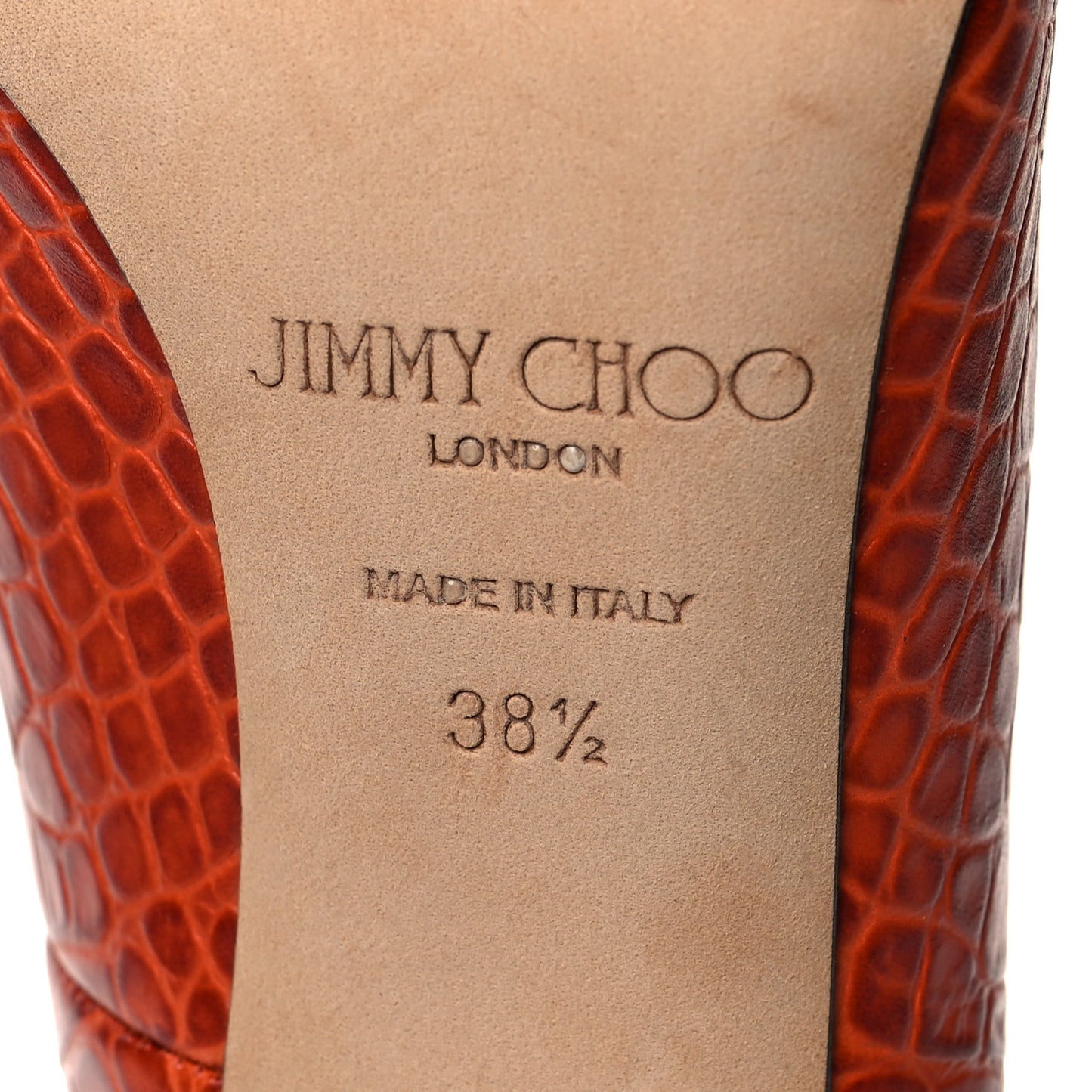 Crocodile Embossed Calfskin Love 100 Pump 38.5 Cuoio