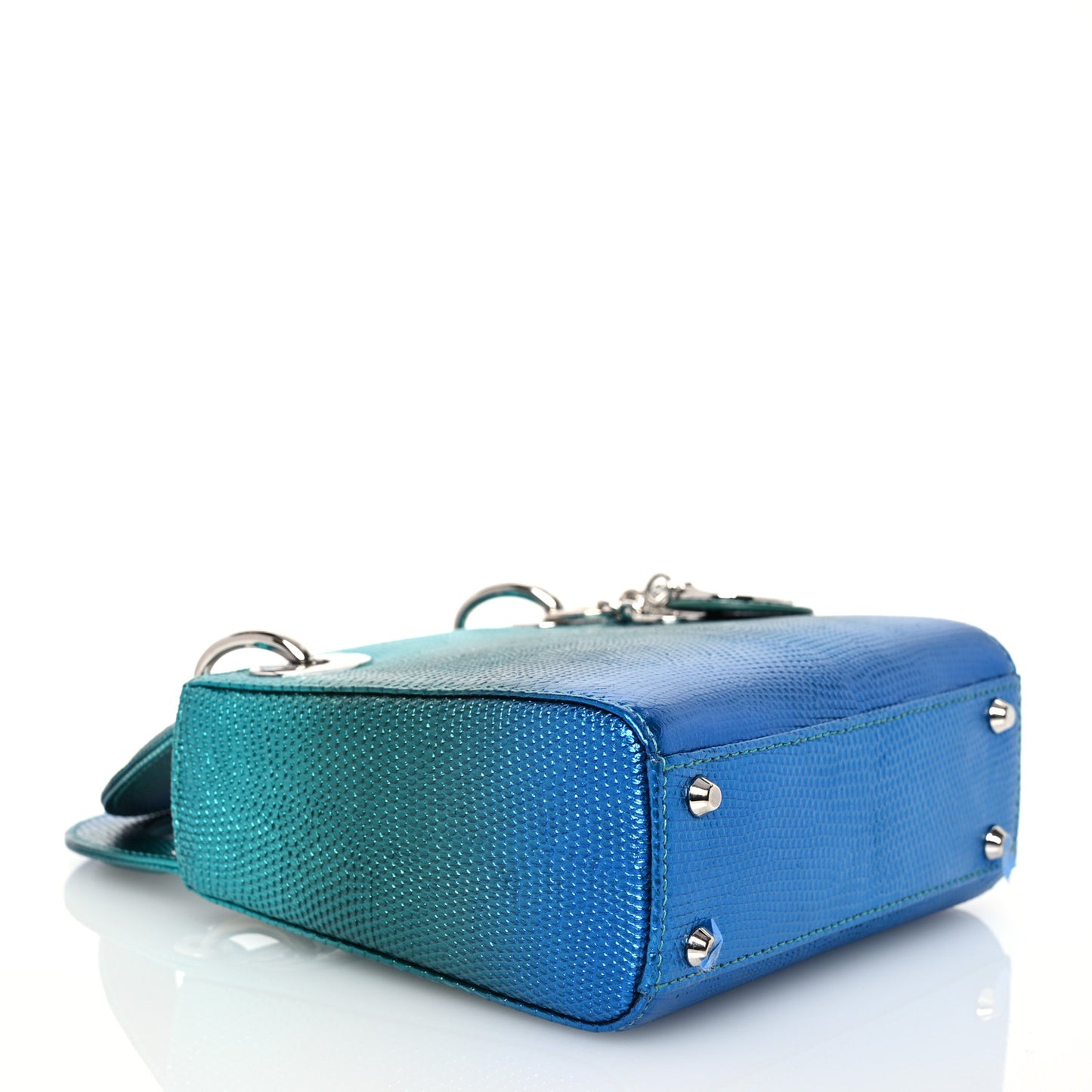 Lizard Gradient Mini Lady Dior Blue
