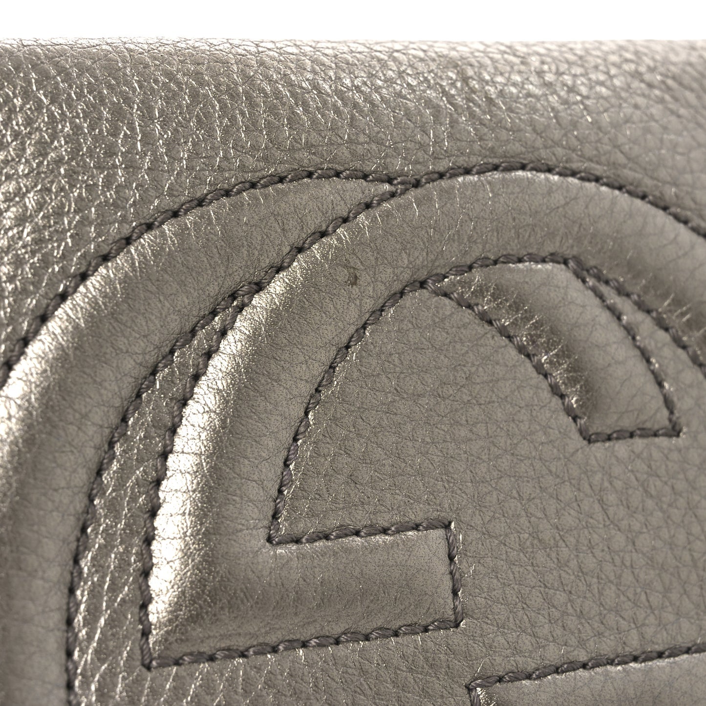 Metallic Pebbled Calfskin Small Soho Disco Bag Golden Beige