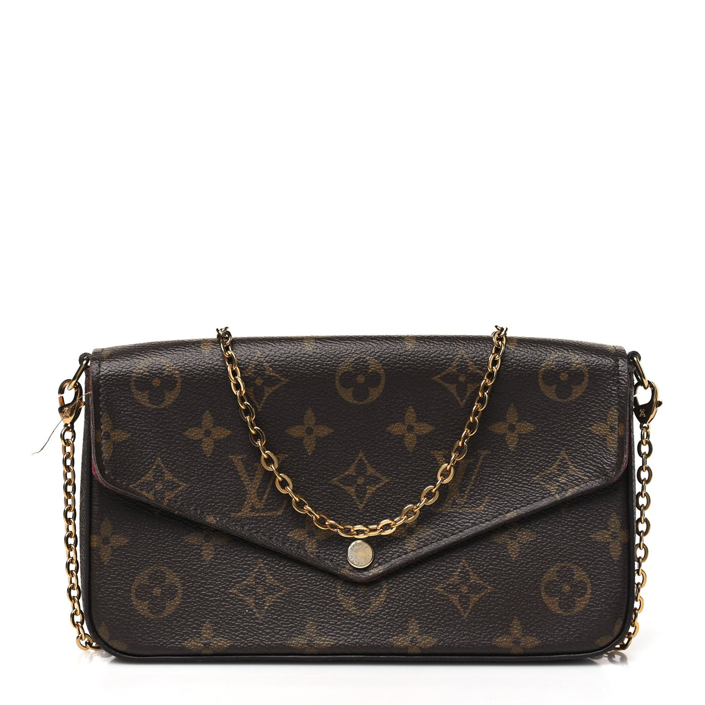 Monogram Pochette Felicie Chain Wallet Fuchsia