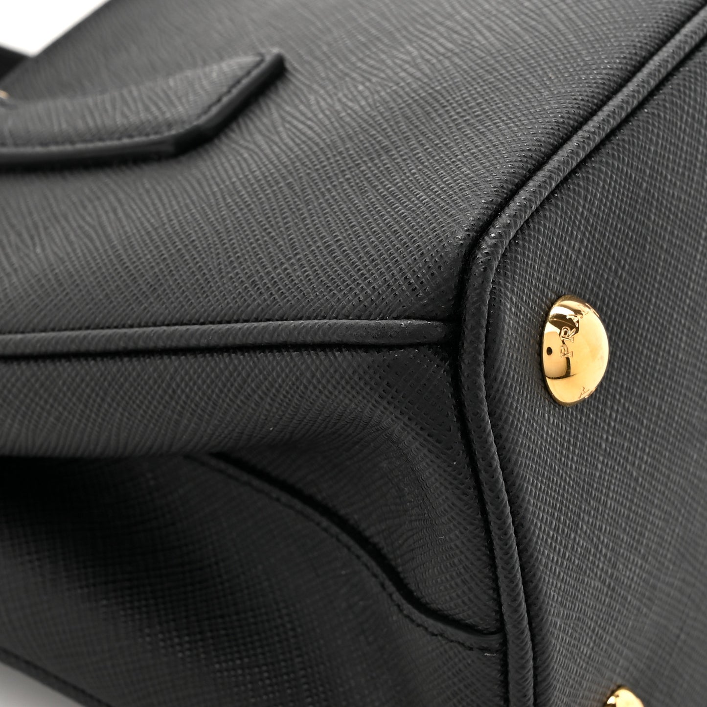 Saffiano Lux Mini Galleria Double Zip Shoulder Tote Black