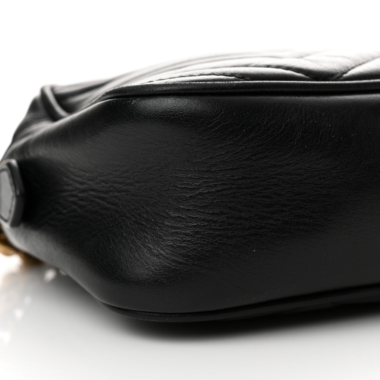 Calfskin Matelasse Small GG Marmont Chain Shoulder Bag Black