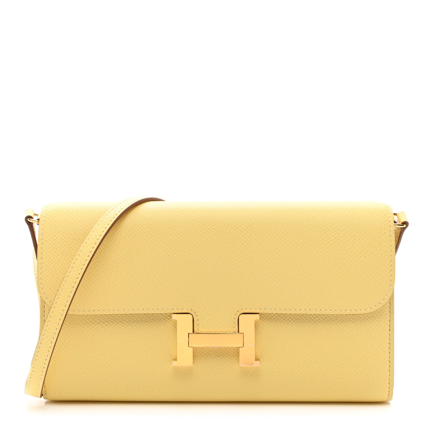 Hermes Epsom Constance Long Wallet To Go Wallet Jaune Poussin 1 of 11