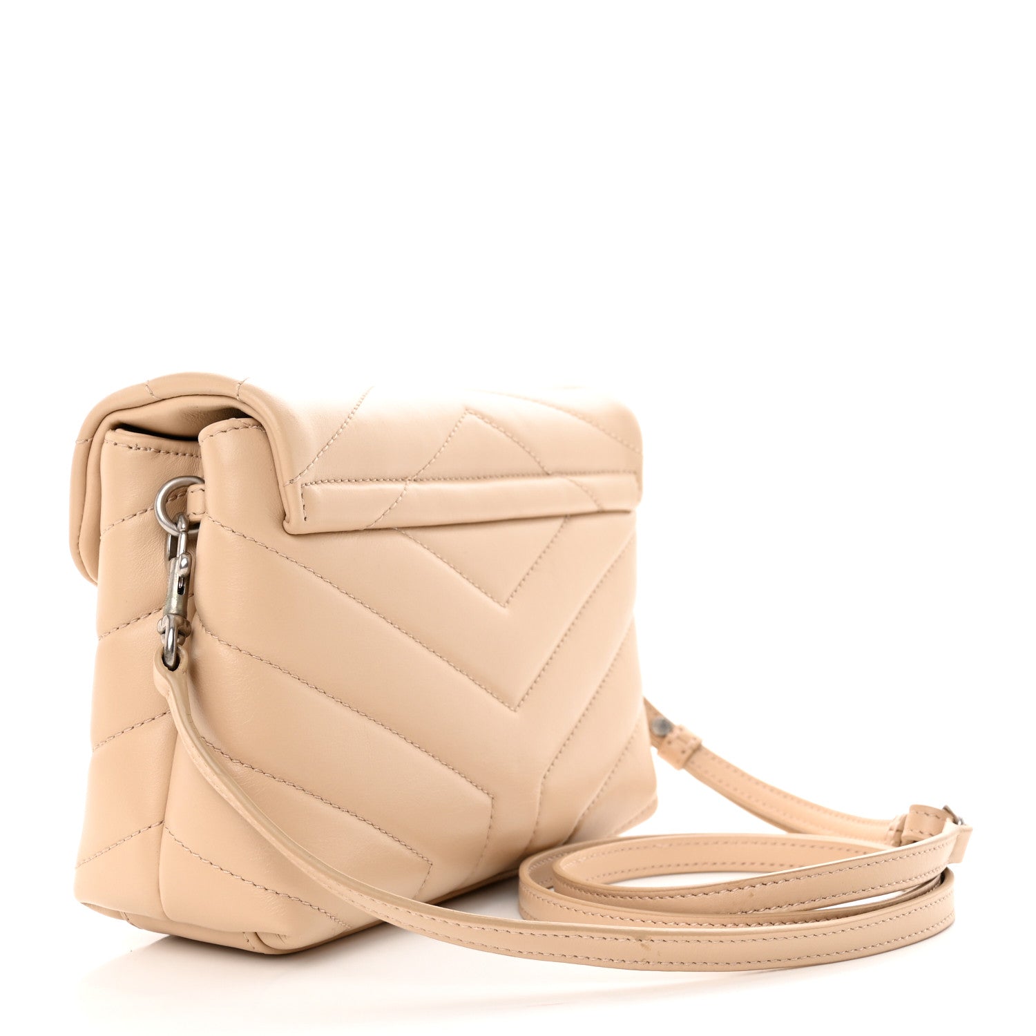 Saint Laurent Calfskin Y Quilted Monogram Toy Loulou Crossbody Bag Nude Powder 13 of 13