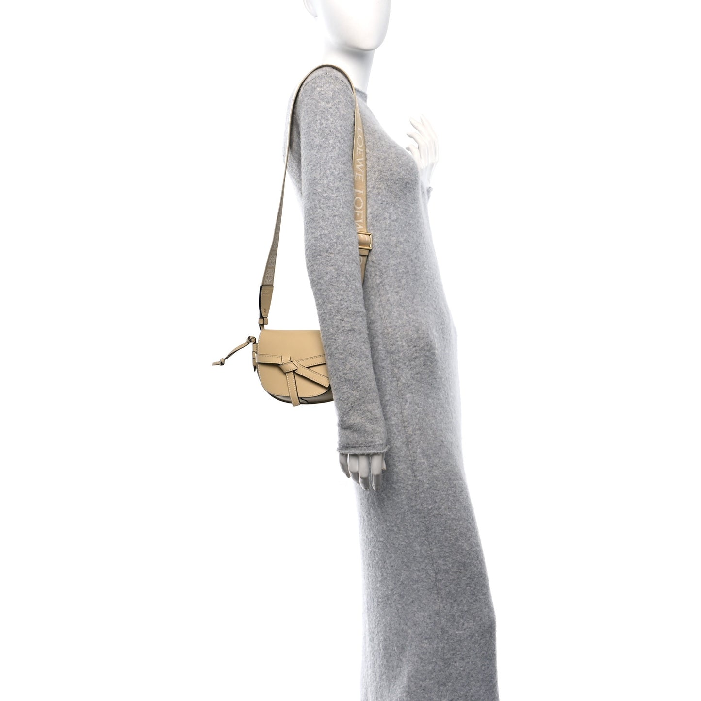 Calfskin Jacquard Mini Gate Dual Bag Butter