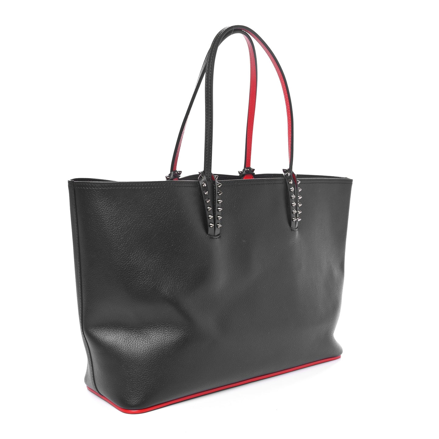 Calfskin Empire Spikes East West Cabata Tote Black