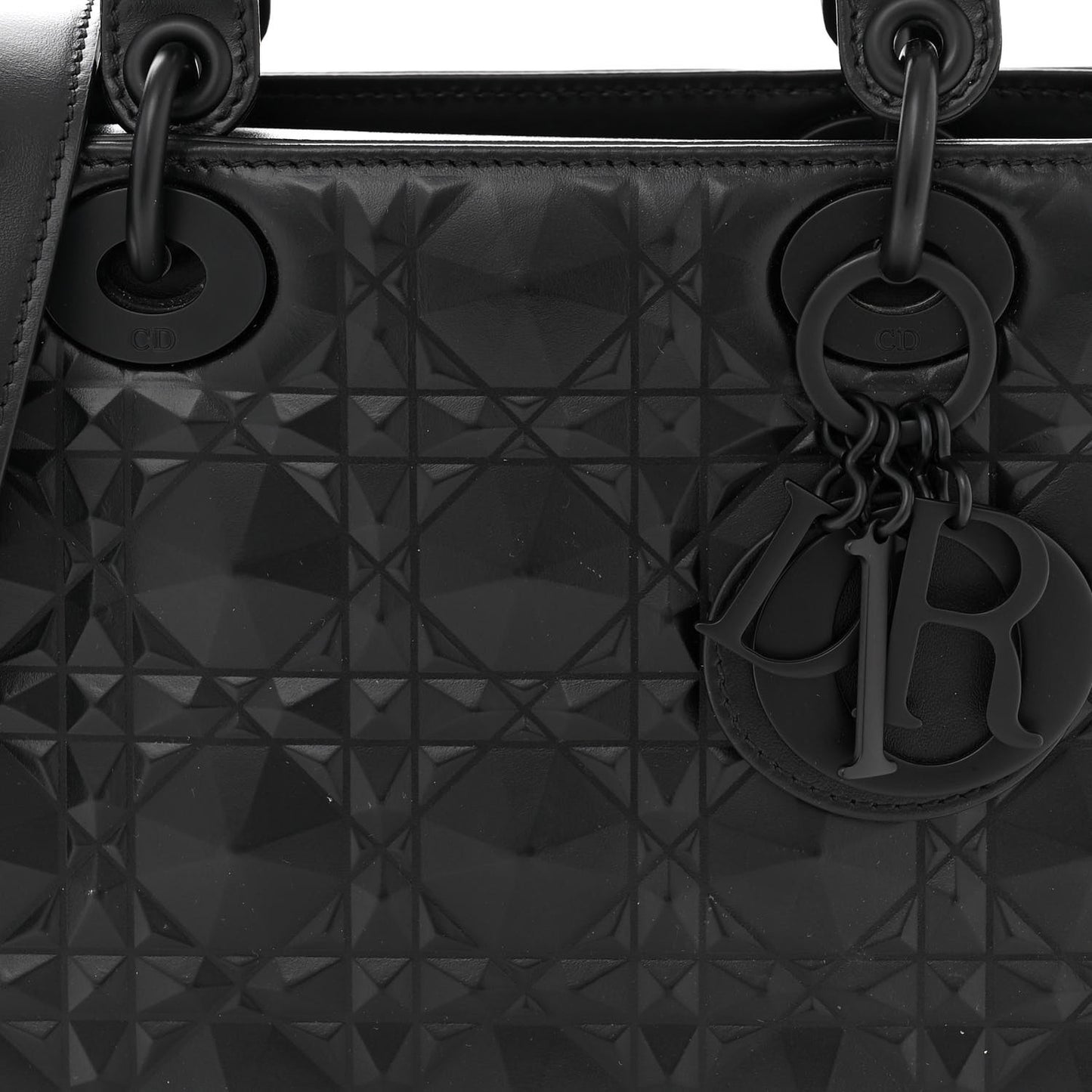 Calfskin Cannage Diamond Small My ABCDior Lady Dior Black