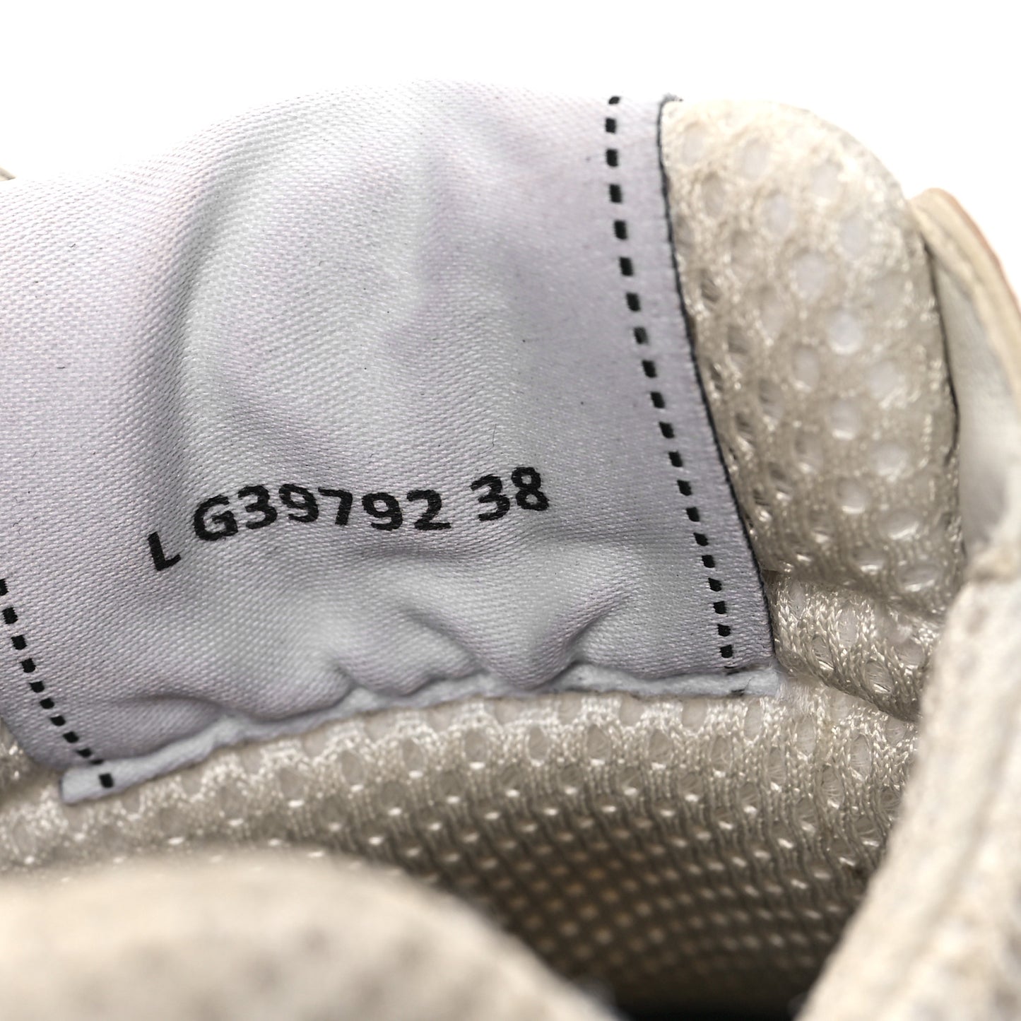 Fabric Laminated Calfskin Stretch CC Sneakers 38 White Gold Silver