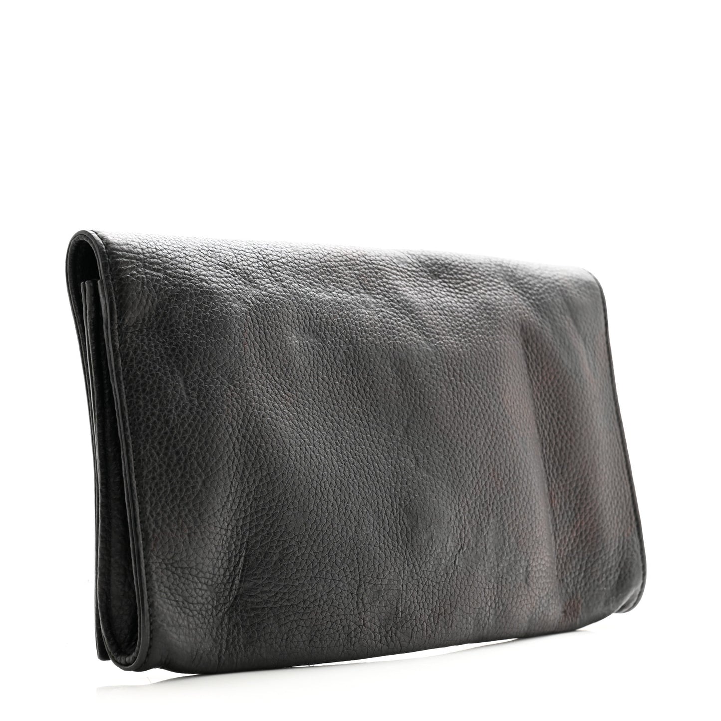 Pebbled Calfskin Medium Soho Clutch Black