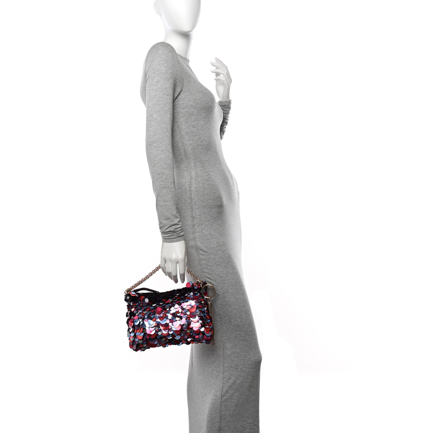 Jimmy Choo Sequin Maxi Callie Embroidery Bag Raspberry Mix 2 of 10