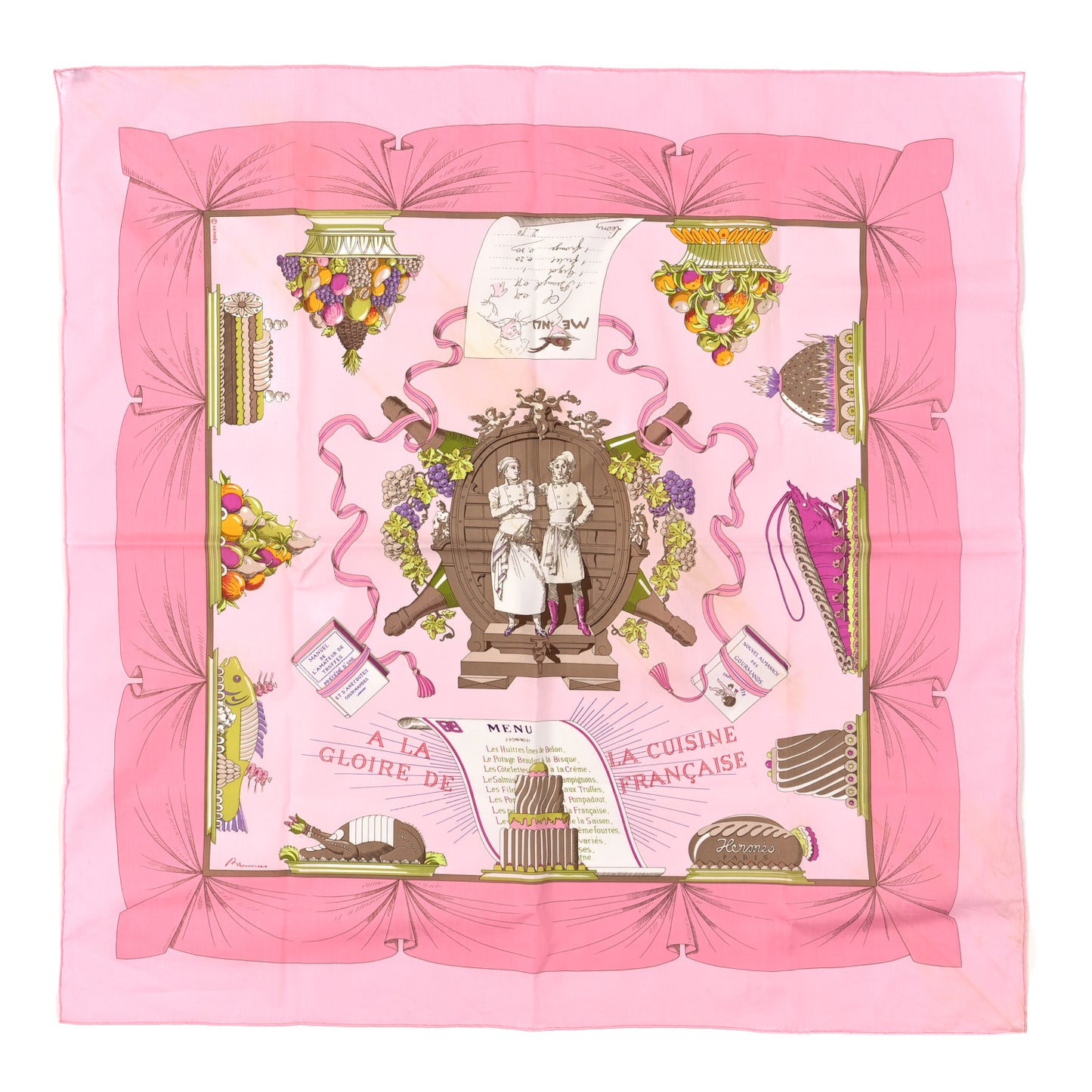Cotton A La Gloire De La Cuisine Francaise Scarf 70