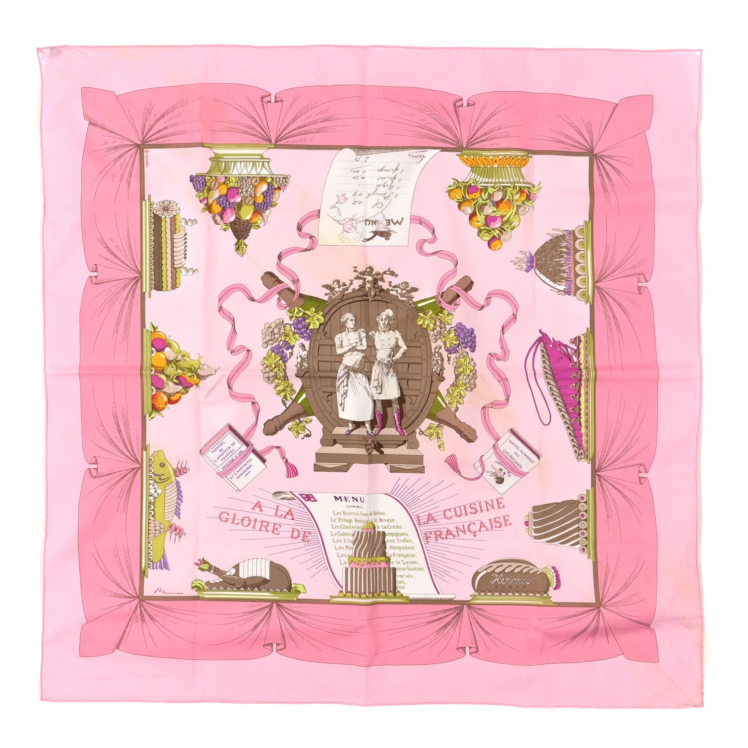 Hermes Cotton A La Gloire De La Cuisine Francaise Scarf 70 1 of 3