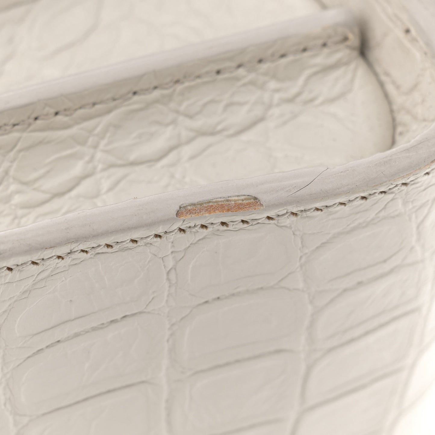 Calfskin Crocodile Embossed Baby Sac De Jour Gris Perle