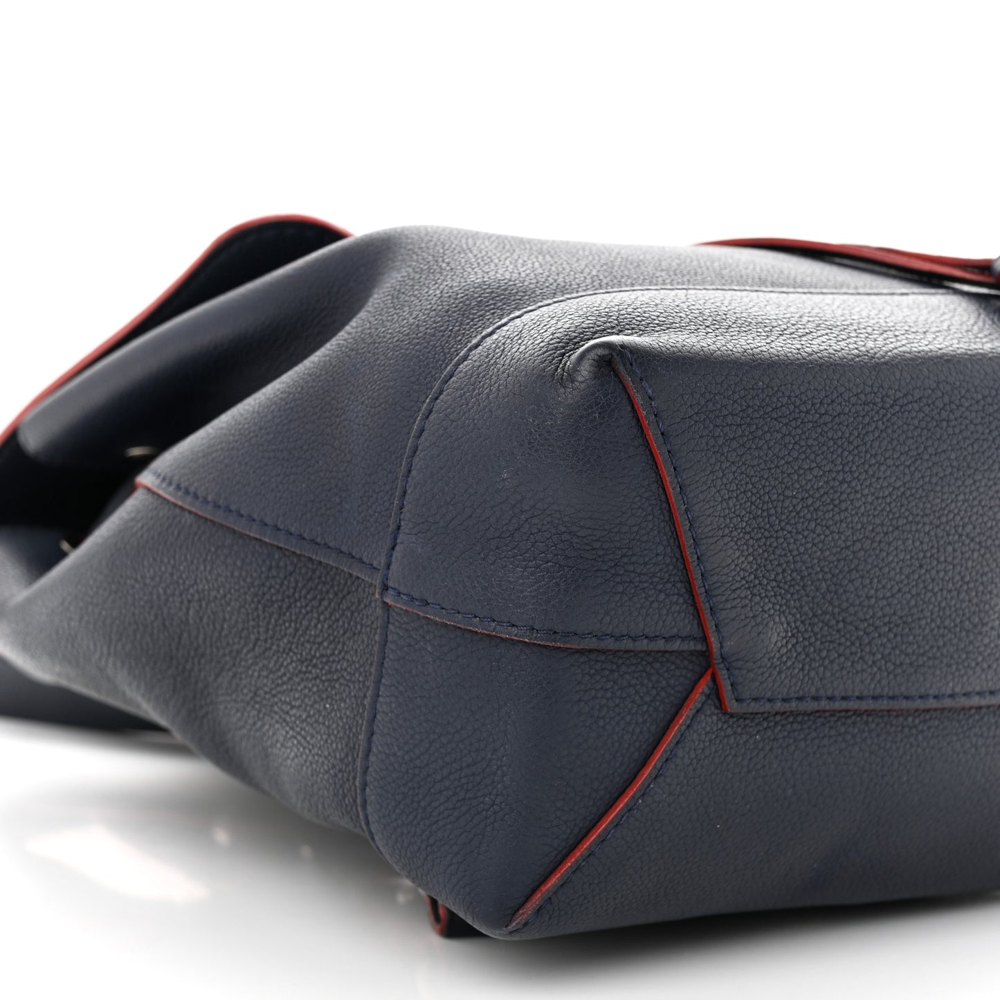 Soft Calfskin Lockme Backpack Marine Rouge