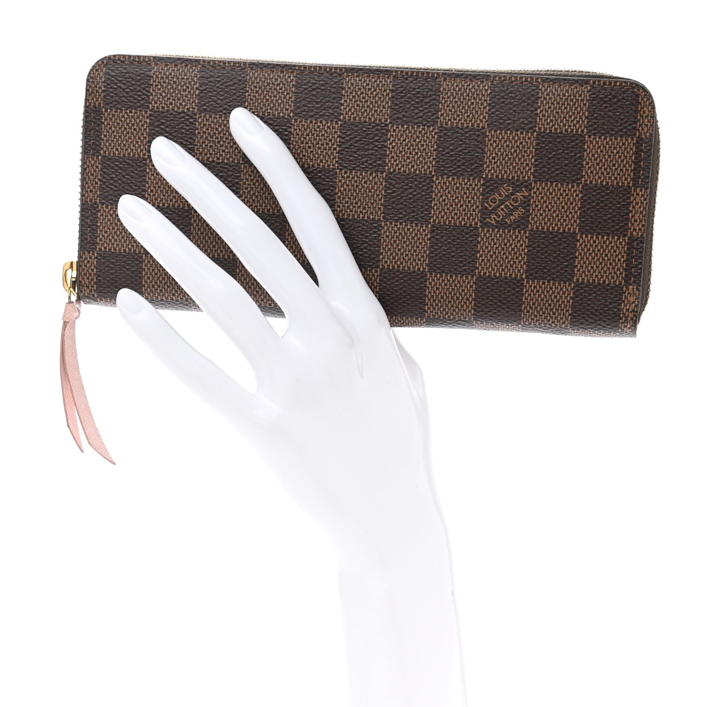 Damier Ebene Clemence Wallet Rose Ballerine