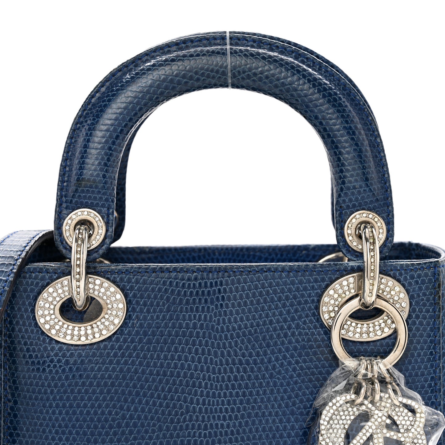 Lizard Swarovski Crystal Mini Lady Dior Blue
