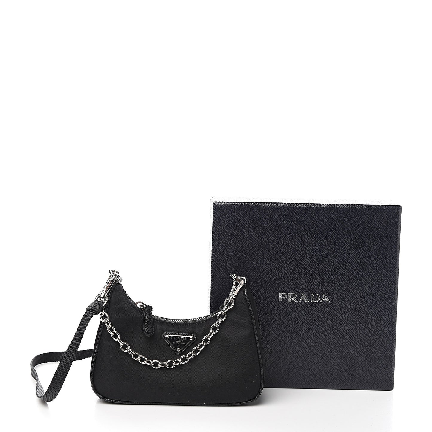 Tessuto Nylon Mini Re-Edition 2000 Shoulder Bag Black